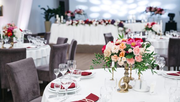 Decorated wedding restaurant